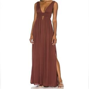 NWT Indah Anjeli Namibia Maxi Dress Women’s Sz Small Brown Beach Resort Vacation
